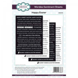 Creative Expressions - Wordies Sentiment Sheets - Happy Easter Pk 4 6 in x 8 in - CEW015