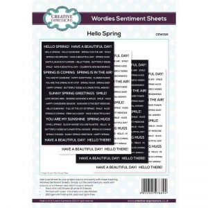 Creative Expressions - Wordies Sentiment Sheets - Happy Spring Pk 4 6 in x 8 in - CEW016
