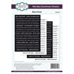 Creative Expressions - Wordies Sentiment Sheets - Best Dad Pk 4 6 in x 8 in - CEW019