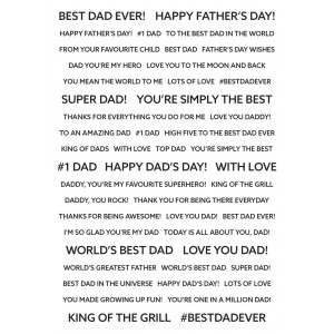 Creative Expressions - Wordies Sentiment Sheets - Best Dad Pk 4 6 in x 8 in - CEW019