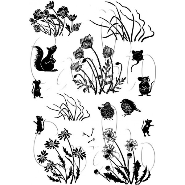 Card-io - Waving Wildflowers Clear Stamp Set - CCSTWAV-01