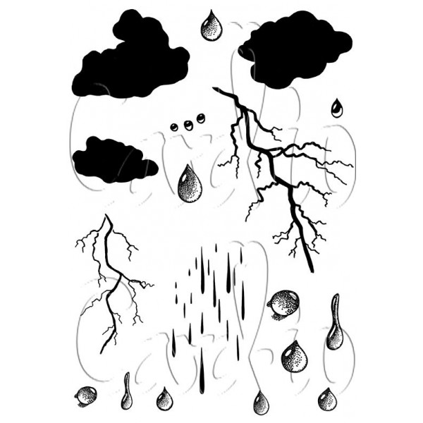 Card-io - Wet Weather Clear Stamp Set - CCSTWET-01