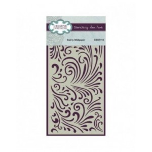 Creative Expressions - Sam Poole Swirly Wallpaper 4 in x 8 in Stencil  - CEST118