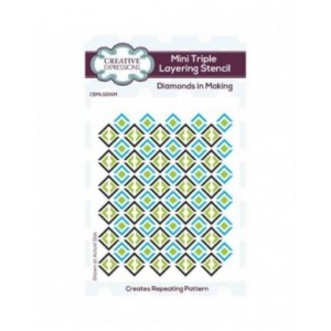 Creative Expressions - Diamonds in Making Mini Triple Layering Stencil 4 in x 3 in Set of 3 - CEMLSDIAM