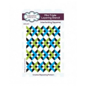 Creative Expressions - Interlocking Squares Mini Triple Layering Stencil 4 in x 3 in Set of 3 - CEMLSINT