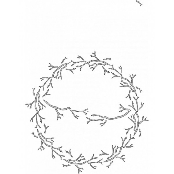 Card-io - MajeMask Stencil - Twiggy Wreath - STTW-02