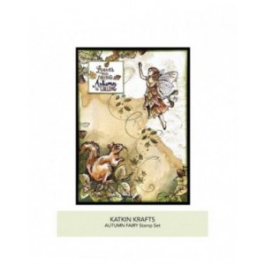 Katkin Krafts - Autumn Fairy 6 in x 8 in Clear Stamp Set - KK0028