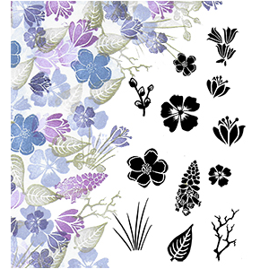 Card-io - Forest Flora Majestix Stamp Set - MAFO-01
