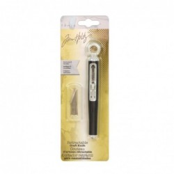 TONIC STUDIOS - Tim Holtz Retractable Craft Knife - Includes 3 Spare blades - 3356e