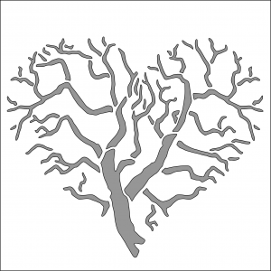Card-io - MajeMask Stencil - Heart Tree - STHE-02