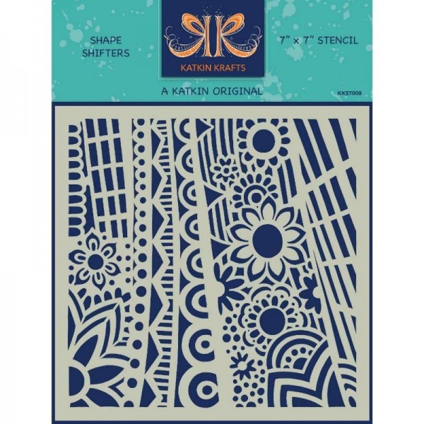 Katkin Krafts - Shape Shifters 7 in x 7 in Stencil - KKST008