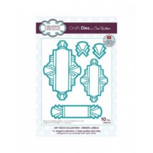 Creative Expressions - Sue Wilson Art Deco Collection Ornate Labels Craft Die - CED4478