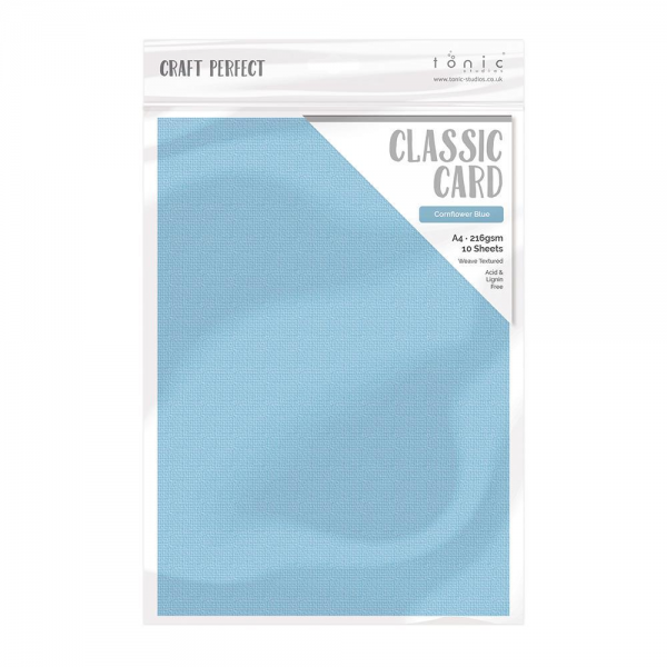 Craft Perfect - Classic Card - Cornflower Blue - Weave Textured - A4 (10/PK) - 9045e