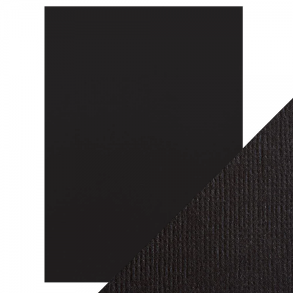 Craft Perfect - Classic Card - Jet Black - Weave Textured - A4 (10/PK) - 9011e