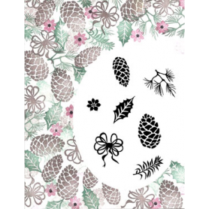 Card-io - Festive Fir-cones - Majestix Clear Stamp Set - MAFE-04
