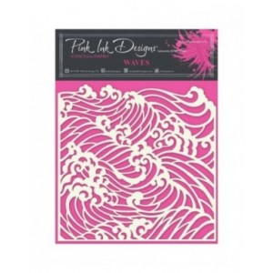 Pink Ink Designs - Waves 7 in x 7 in Stencil - PINKST021