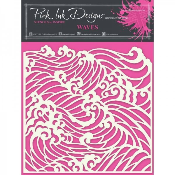 Pink Ink Designs - Waves 7 in x 7 in Stencil - PINKST021