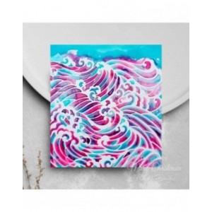 Pink Ink Designs - Waves 7 in x 7 in Stencil - PINKST021