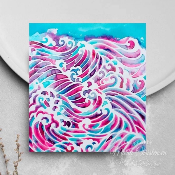 Pink Ink Designs - Waves 7 in x 7 in Stencil - PINKST021