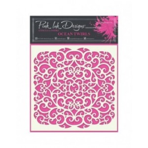 Pink Ink Designs - Ocean Twirls 7 in x 7 in Stencil - PINKST022