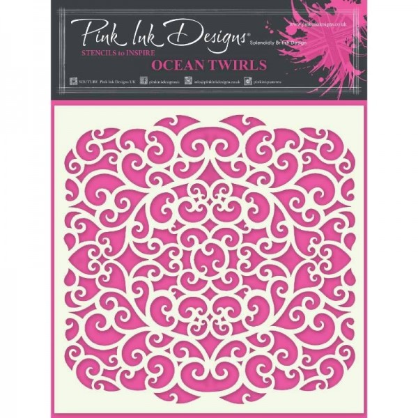 Pink Ink Designs - Ocean Twirls 7 in x 7 in Stencil - PINKST022