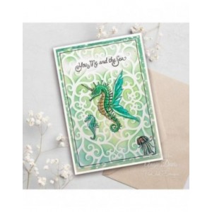 Pink Ink Designs - Ocean Twirls 7 in x 7 in Stencil - PINKST022