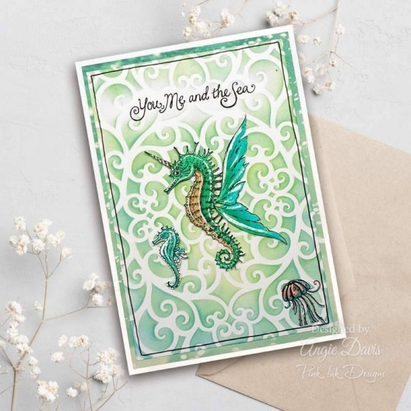 Pink Ink Designs - Ocean Twirls 7 in x 7 in Stencil - PINKST022
