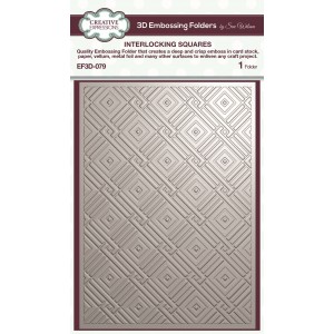 Creative Expressions - Interlocking Squares 5 in x 7 in 3D Embossing Folder - EF3D-079