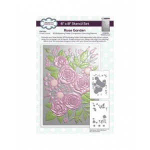 Creative Expressions - Rose Garden Companion Colouring Stencil 6 in x 8 in Set of 2 - CEST154