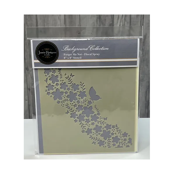 Jamie Rodgers Crafts - Floral Spray - Forget Me Not 8 x 8" Stencil - JRCST0015