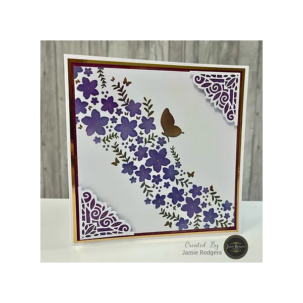 Jamie Rodgers Crafts - Floral Spray - Forget Me Not 8 x 8" Stencil - JRCST0015