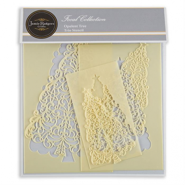 Jamie Rodgers Crafts - Opulent Tree Trio - Focal Stencil Collection - JRCST0020