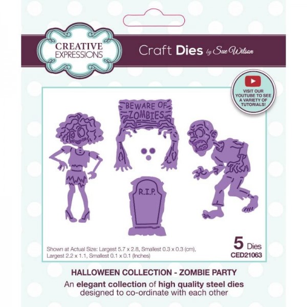 Creative Expressions - Sue Wilson Halloween Zombie Party Craft Die - CED21063