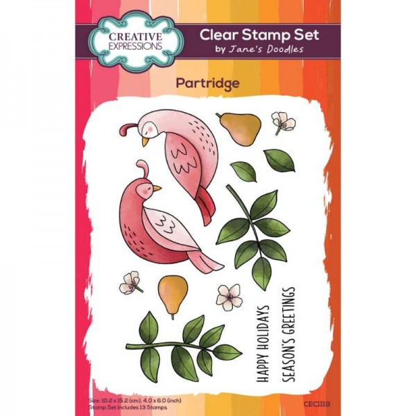 Creative Expressions - Jane's Doodles Partridge 4 in x 6 in Clear Stamp Set - CEC1118
