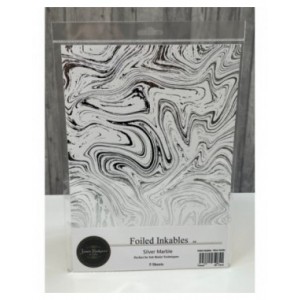 Jamie Rodgers Crafts - Silver Marble - Foiled Inkables A4 Sheets - Pack 5 - jrc-cm101