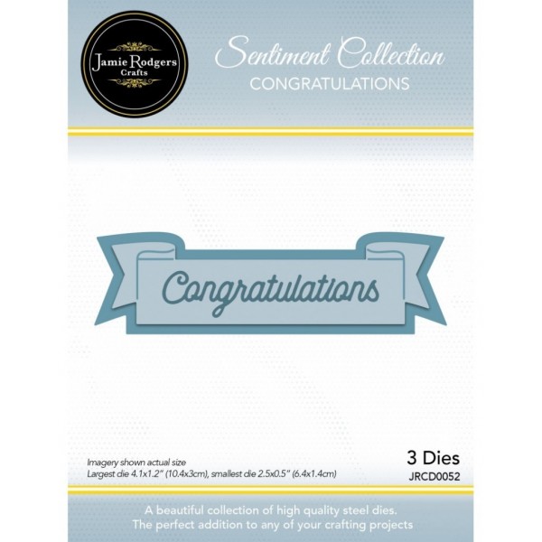 Jamie Rodgers Crafts - Congratulations Layered Sentiment - JRCD0052