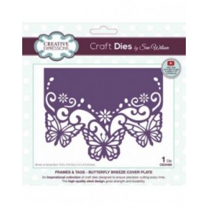 Creative Expressions - Sue Wilson Frames & Tags Butterfly Breeze Cover Plate Craft Die - CED4495