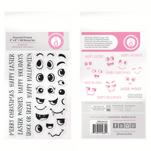 Tonic Studios - Seasonal Friends Treat Box Stamp Set - 5682e