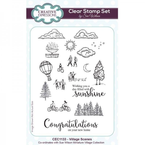 Creative Expressions - Sue Wilson Village Scenes 4 in x 6 in Stamp Set - CEC1133