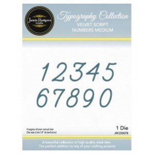 Jamie Rodgers Crafts - Velvet Script Numbers Medium Die - JRCD0078