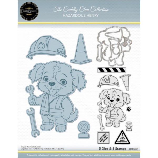 Jamie Rodgers Crafts - Hazardous Henry - Dog Stamp & Craft Die Set - JRCDS002