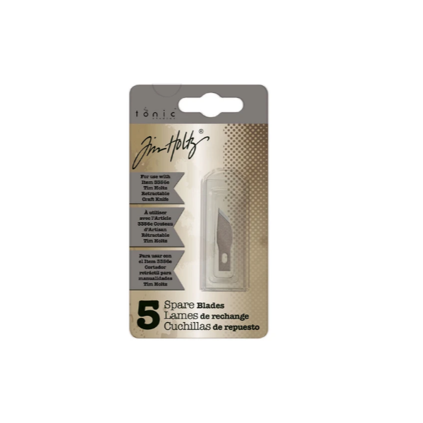TONIC STUDIOS - Tim Holtz Retractable Craft Knife - Spare Blade Pack (Wide Point) - 5 spare blades - 3358e
