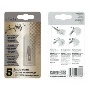 TONIC STUDIOS - Tim Holtz Retractable Craft Knife - Spare Blade Pack (Wide Point) - 5 spare blades - 3358e
