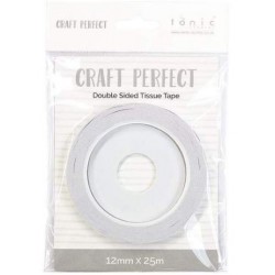 Craft Perfect - Adhesives - Double Sided Tissue Tape - 12mm x 25m - 9741e