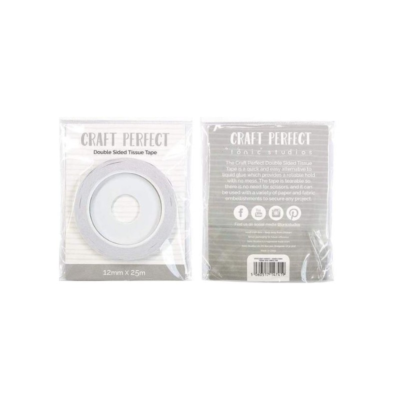 Craft Perfect - Adhesives - Double Sided Tissue Tape - 12mm x 25m - 9741e