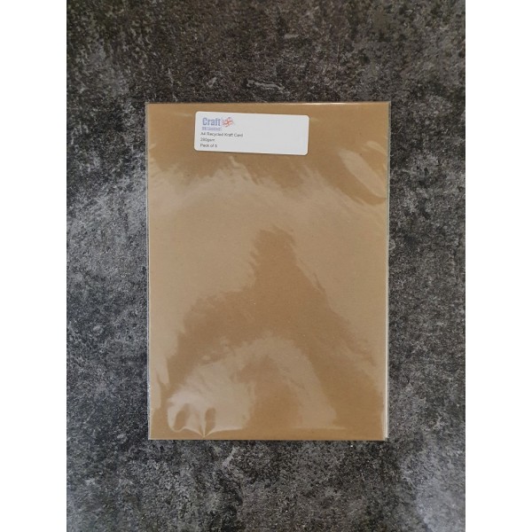A4 Recycled Kraft Card - pack of 5 - 280gsm