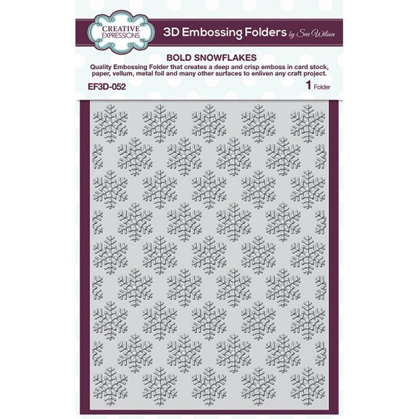 Creative Expressions - Bold Snowflakes 5 3/4 in x 7 1/2 in 3D Embossing Folder - EF3D-052