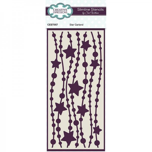 Creative Expressions - Sue Wilson Star Garland Slimline Stencil - CEST057