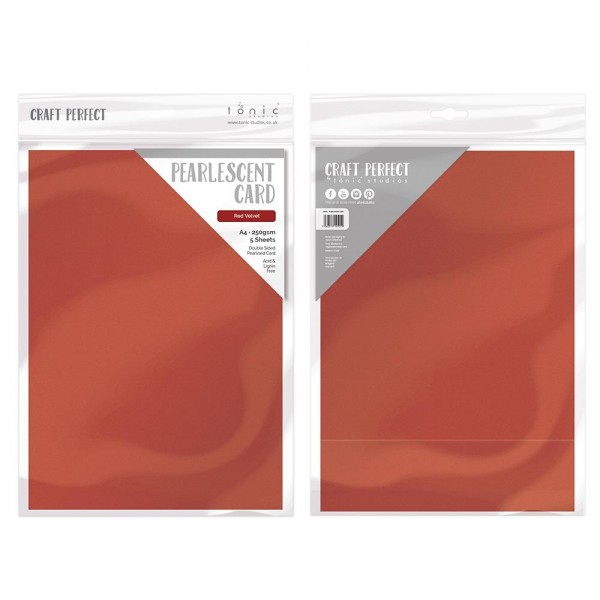 Craft Perfect - Pearlescent Card - Red Velvet A4 (5/PK) - 9506e