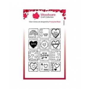Woodware - Clear Singles Love Squares 4 in x 6 in Stamp - FRS895
